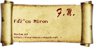 Föcs Miron névjegykártya
